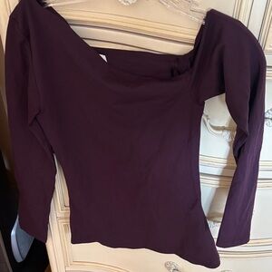 Aritzia Off-Shoulder Long Sleeve Top in Deep Purple